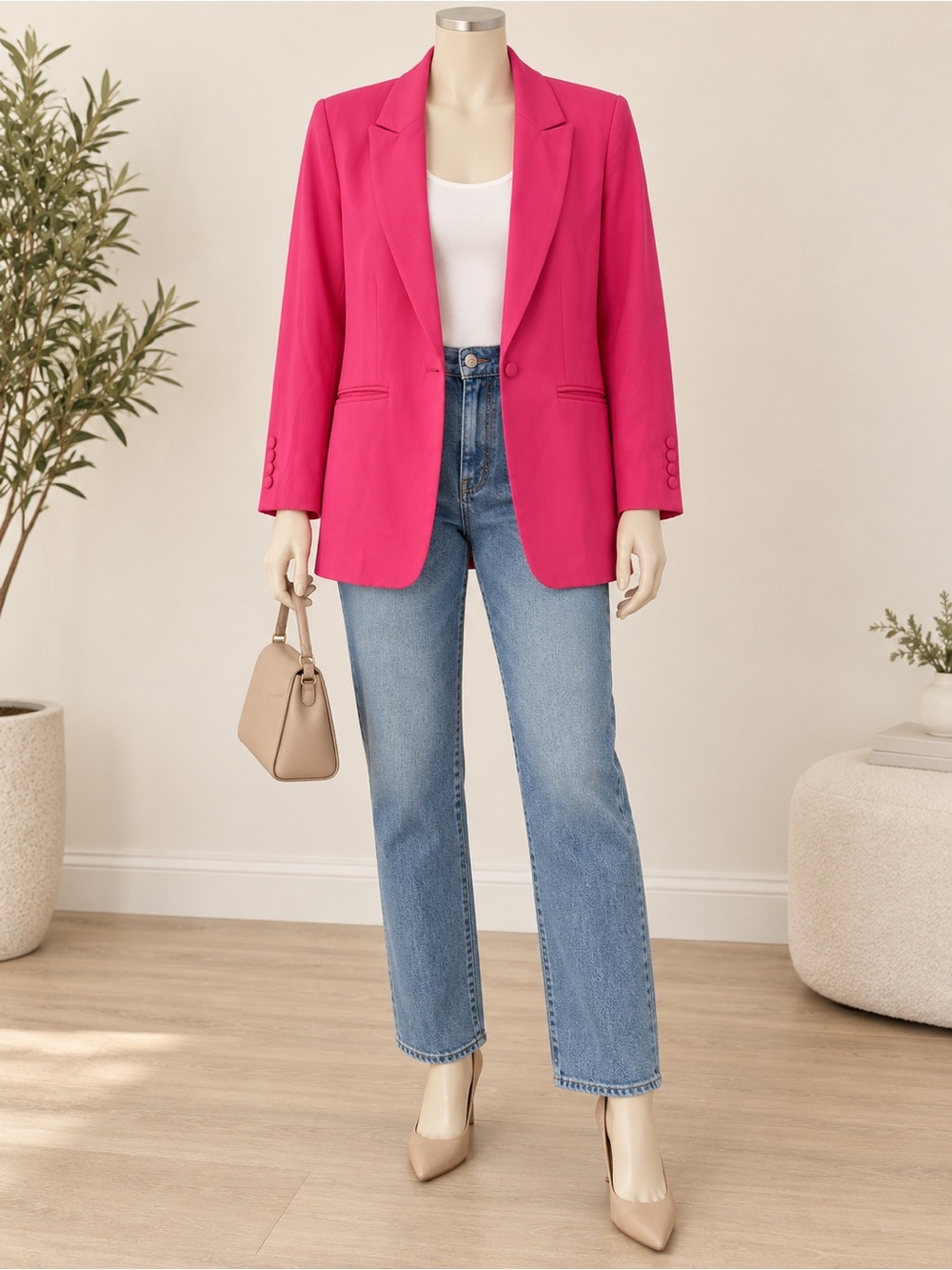 Women's Hot Pink Tailored Blazer